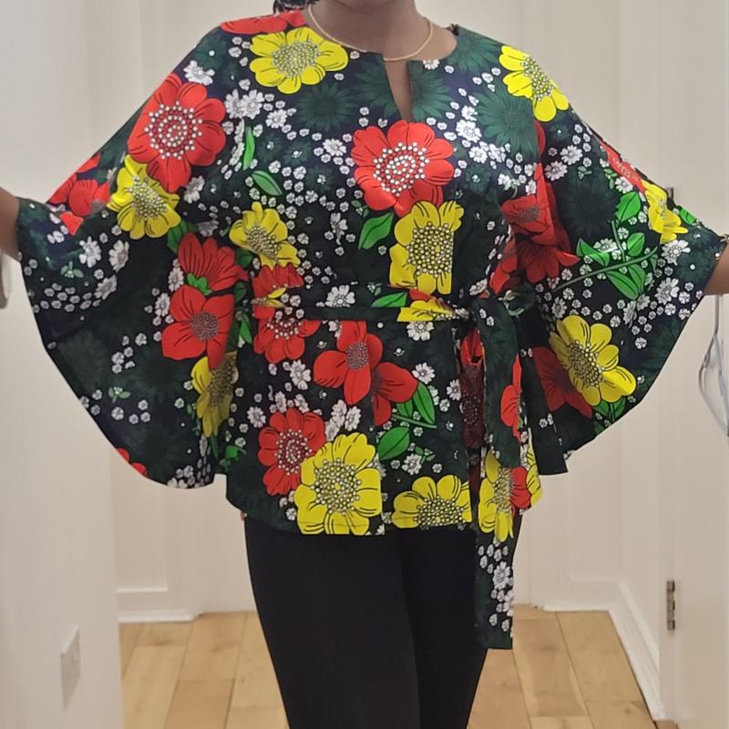 Ankara Flared top with belt