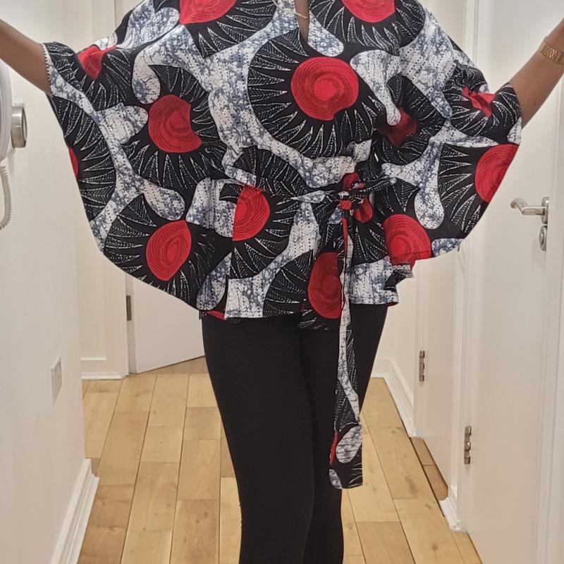 Ankara Flared top with belt