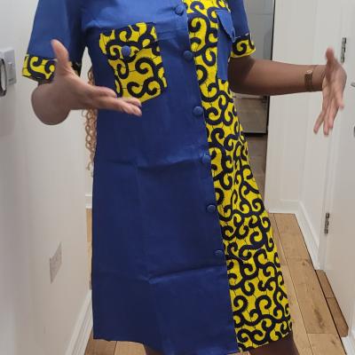 Ankara Denim dress