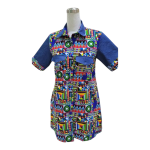 Ankara Denim shirt dress