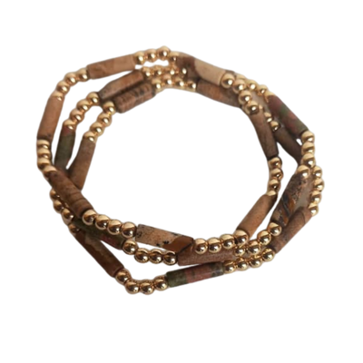 Brown Assorted Agate Bracelets