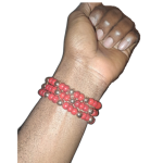 African Red and Gold Coral Beads